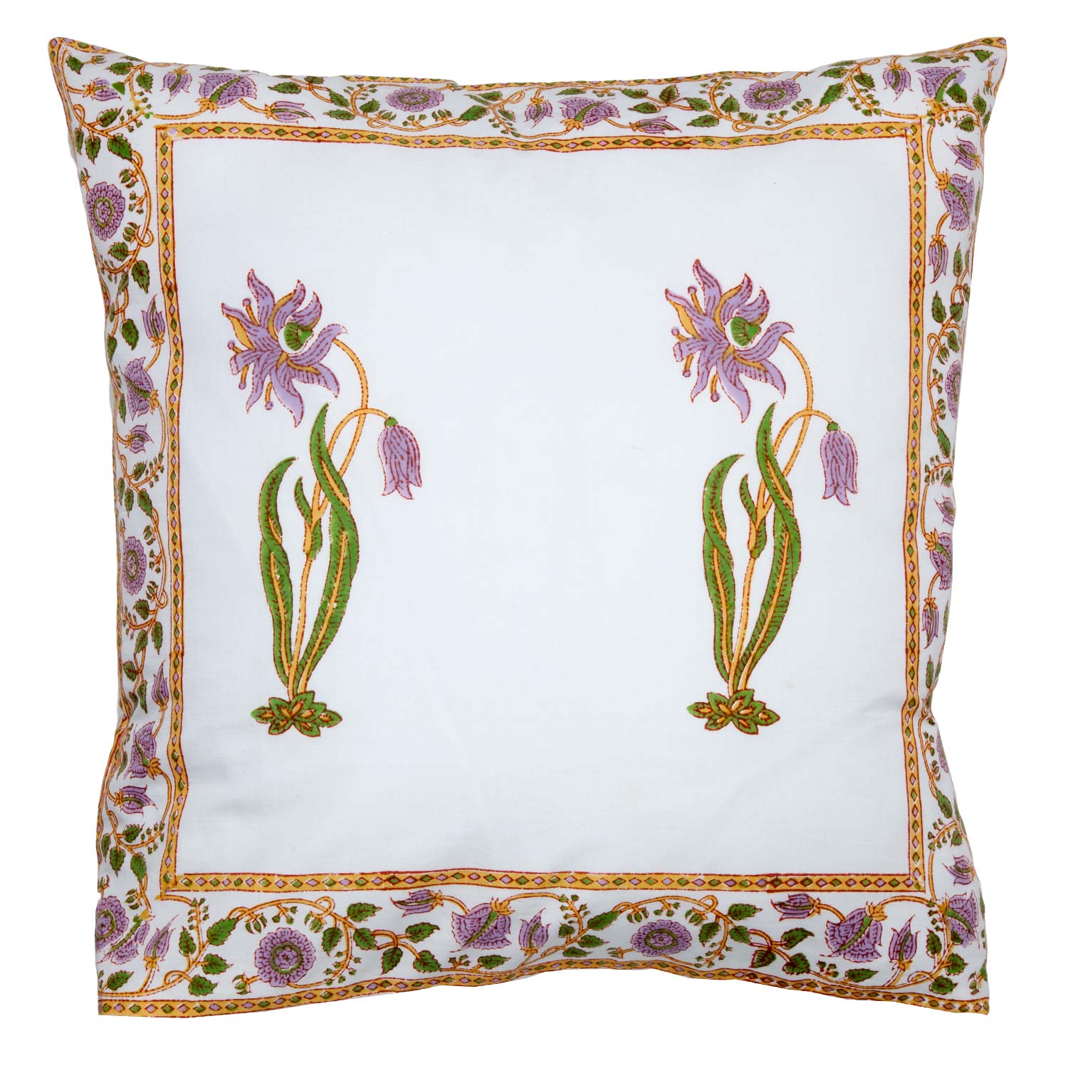 Florence-Gina Reversible Pillow Cover - Lilac/Green
